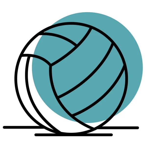 Isolerad Färgad Volleyboll Sport Ikon Vektor Illustration — Stock vektor