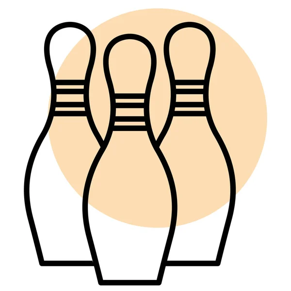 Izolované Barevné Bowling Kolíky Sportovní Ikona Vektorové Ilustrace — Stockový vektor