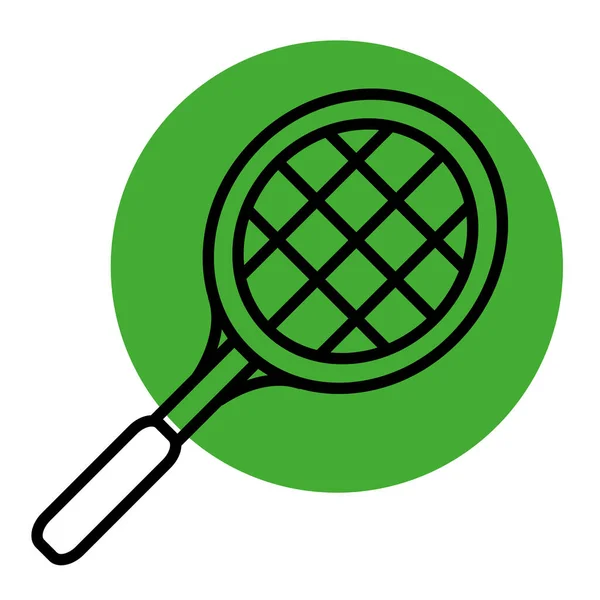 Isolado Colorido Raquete Tênis Esporte Ícone Ilustração Vetorial — Vetor de Stock