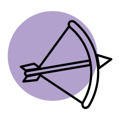 İzole edilmiş renkli yay ve ok sporu ikonu Vektör illüstrasyonu