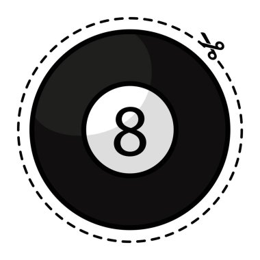 İzole edilmiş renkli bilardo topu spor ikonu Vektör illüstrasyonu