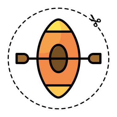 İzole edilmiş renkli kano sporu ikonu Vektör illüstrasyonu
