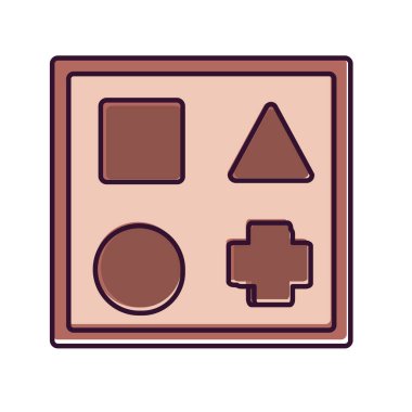 İzole edilmiş renkli geometrik figür bebek oyuncağı vektör illüstrasyonu