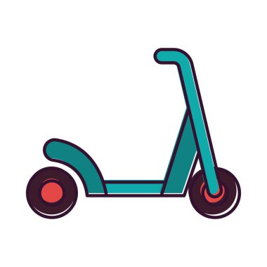 İzole edilmiş renkli scooter oyuncağı simgesi Vektör illüstrasyonu