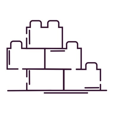 İzole edilmiş yapı bloğu oyuncağı Sketch simge vektörü illüstrasyonu