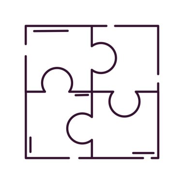 İzole edilmiş yapboz oyuncağı Sketch simge vektörü illüstrasyonu