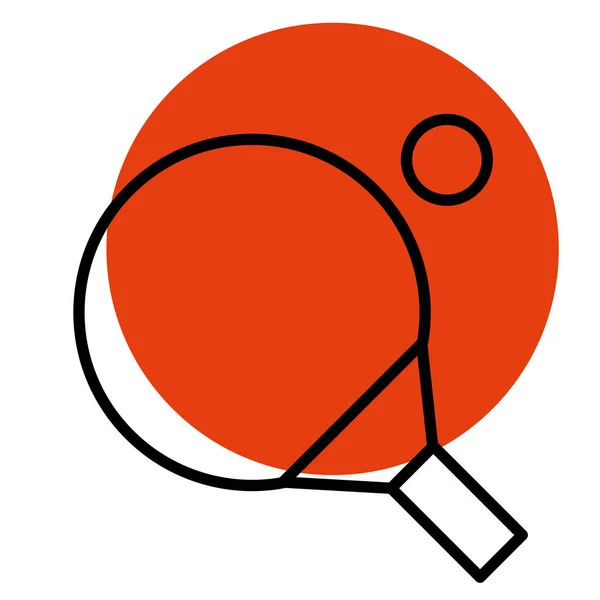 Icono Deportivo Raqueta Ping Pong Color Aislado Ilustración Vectorial — Vector de stock