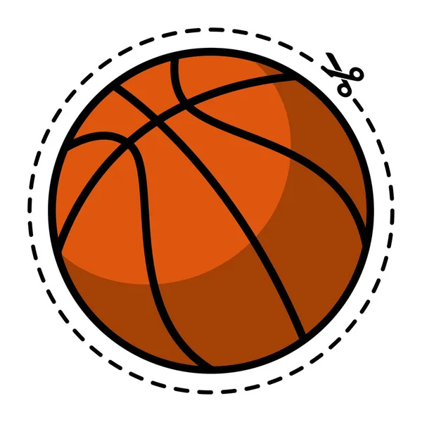 Ilustrasi Vektor Ikon Olahraga Bola Basket Terisolasi - Stok Vektor