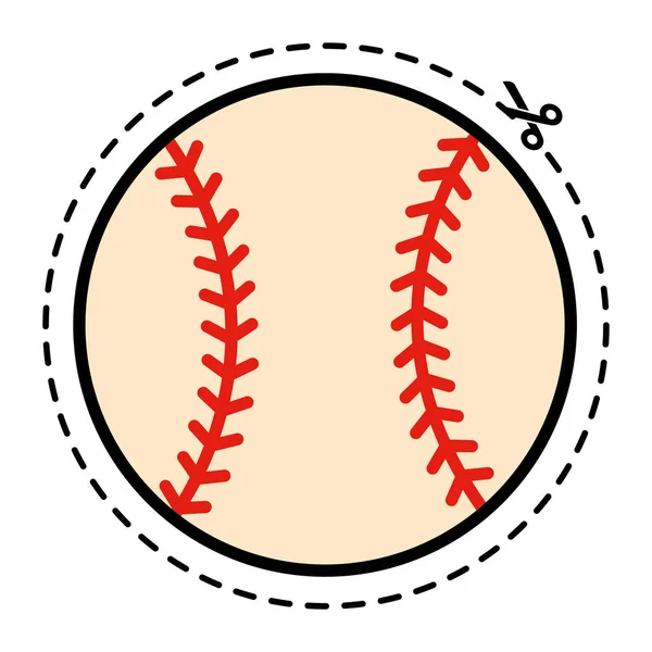 Isolée Couleur Balle Baseball Icône Sport Illustration Vectorielle — Image vectorielle