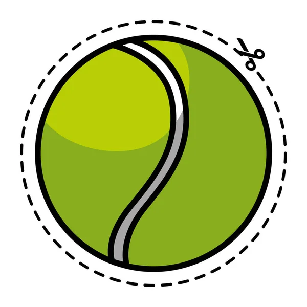 Zole Edilmiş Renkli Tenis Topu Spor Ikonu Vektör Illüstrasyonu — Stok Vektör