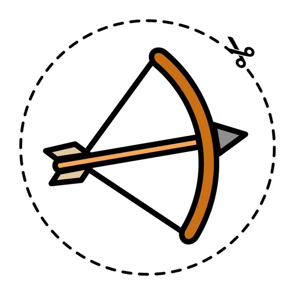 Icono Deportivo Flecha Arco Color Aislado Ilustración Vectorial — Vector de stock