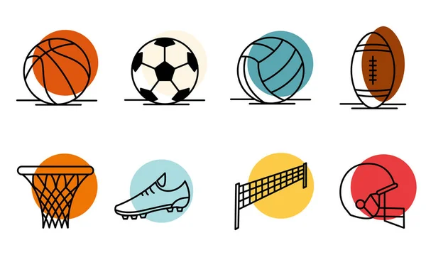 Set Different Sport Icons Vector Illustration — Stock Vector