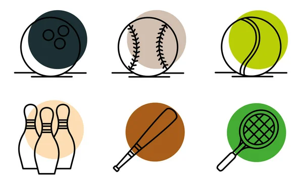 Набір Різних Спортивних Іконок Векторні Ілюстрації — стоковий вектор