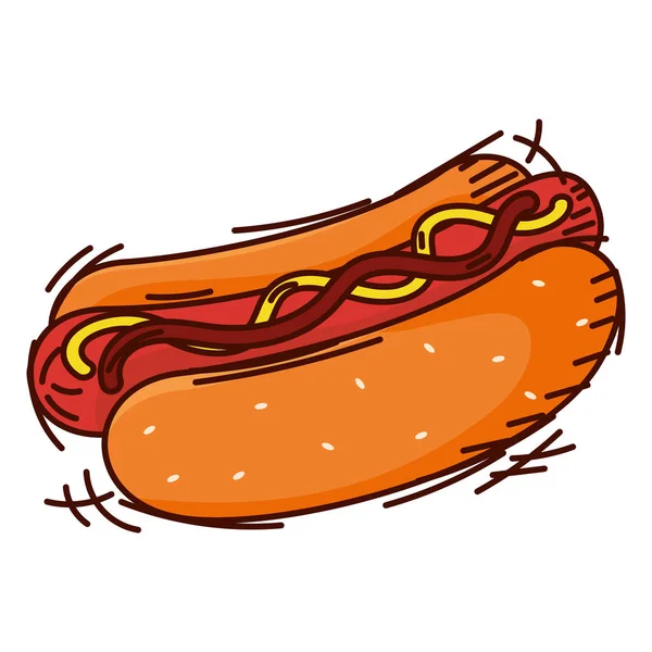 Isolierte Retro Hot Dog Skizze Bild Vektor Illustration — Stockvektor