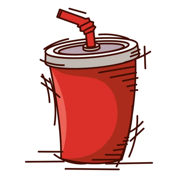 Isolated Retro Soda Sketch Image Vector Illustration — Stock Vector