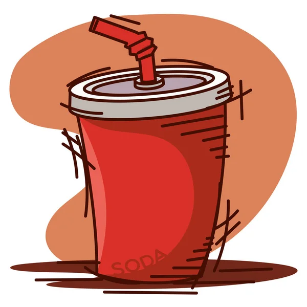 Isolated Retro Soda Sketch Image Vector Illustration — Stock Vector