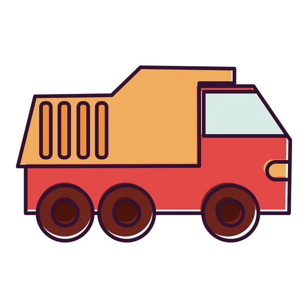 Изолированный Цветной Грузовик Автомобиля Игрушка Иконка Вектор Иллюстрация — стоковый вектор