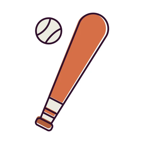 Изолированная Цветная Иконка Бейсбольной Летучей Мыши — стоковый вектор