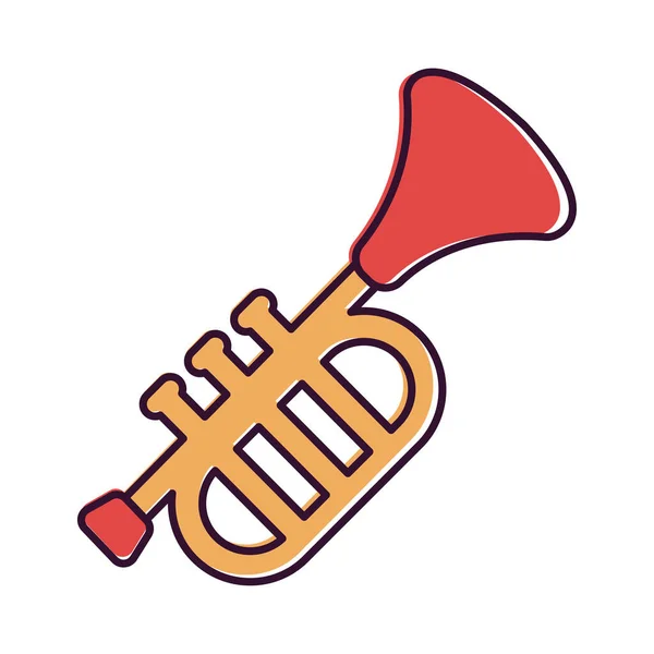 Isolado Colorido Trompete Brinquedo Ícone Vector Ilustração —  Vetores de Stock
