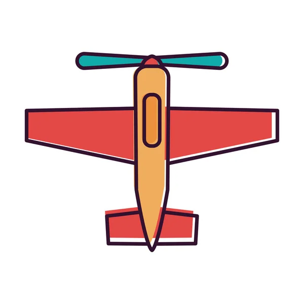 孤立した色の飛行機のおもちゃのアイコンベクトルイラスト — ストックベクタ