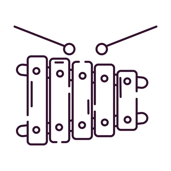 Jouet Xylophone Isolé Icône Croquis Illustration Vectorielle — Image vectorielle