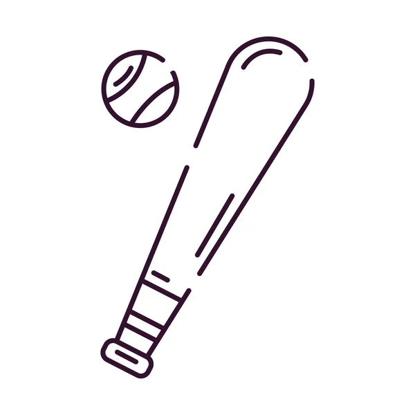 Izolált Baseball Ütő Játék Vázlat Ikon Vektor Illusztráció — Stock Vector