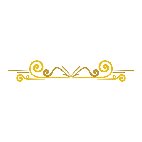 Μεμονωμένο Χρυσό Περίγραμμα Arabesque Πλαίσιο Διάνυσμα Εικονογράφηση — Διανυσματικό Αρχείο