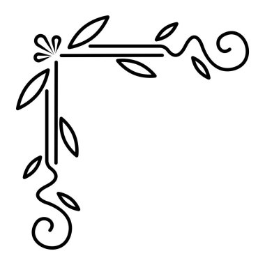 İzole edilmiş siyah kenarlık arabesk çerçeve çizimi