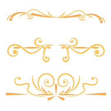 Altın kenarlı arabesk çerçeve kümesi Vektör illüstrasyonu