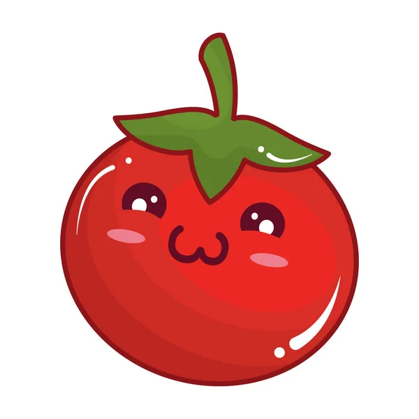 Isolierte Niedliche Tomate Gemüse Charakter Vector Illustration — Stockvektor