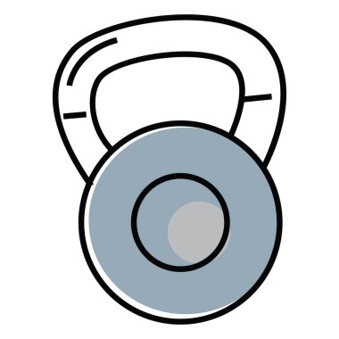 İzole edilmiş renkli spor salonu ağırlık simgesi Vektör illüstrasyonu