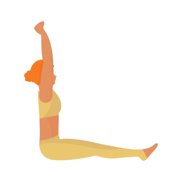 Изолированный Милый Женский Персонаж Выполняющий Упражнения Йоги — стоковый вектор