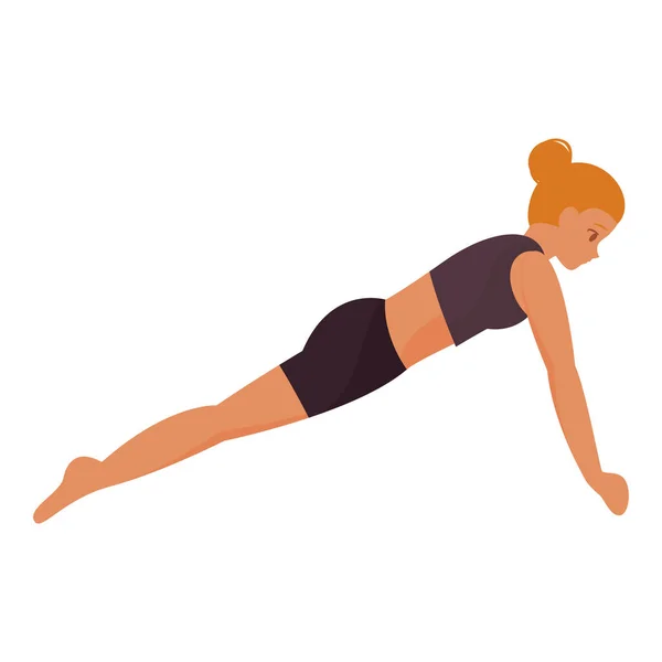 Isolierte Niedliche Weibliche Figur Macht Yoga Übungen Vektor Illustration — Stockvektor