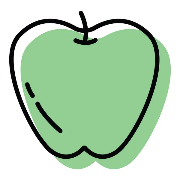 Isolée Icône Fruits Pomme Couleur Illustration Vectorielle — Image vectorielle