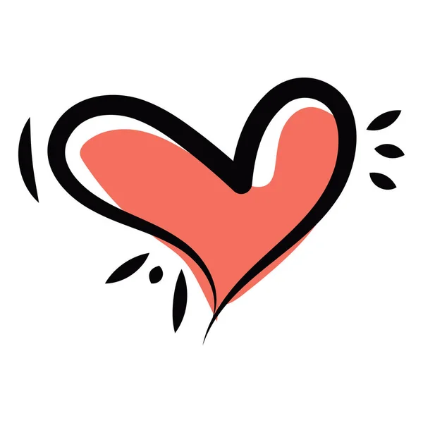 Μεμονωμένο Χρωματισμένο Εικονίδιο Σχήματος Καρδιάς Διανυσματική Απεικόνιση — Διανυσματικό Αρχείο