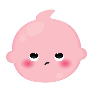 İzole edilmiş renkli şirin göz çukuru bebek emoji ikonu Vektör illüstrasyonu