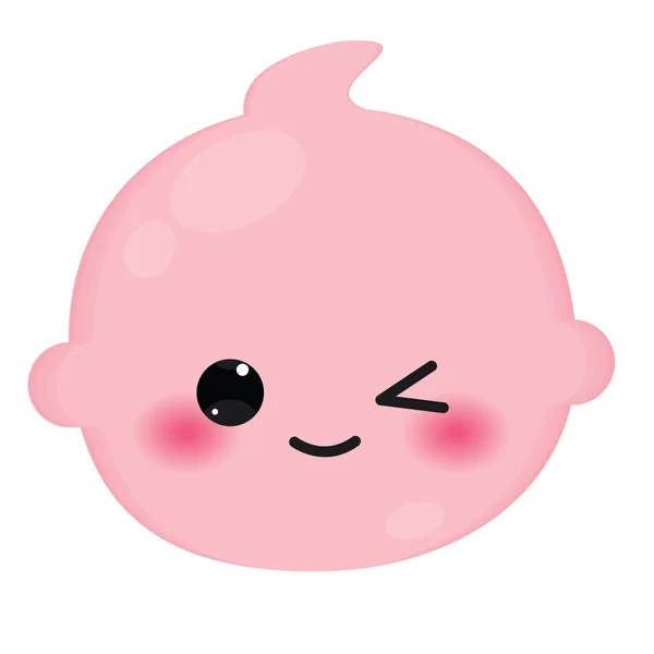 Ilustrasi Ikon Bayi Emoji Vektor Yang Lucu Dan Bahagia - Stok Vektor