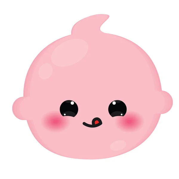 Geïsoleerd Schattig Gelukkig Baby Emoji Pictogram Vector Illustratie — Stockvector
