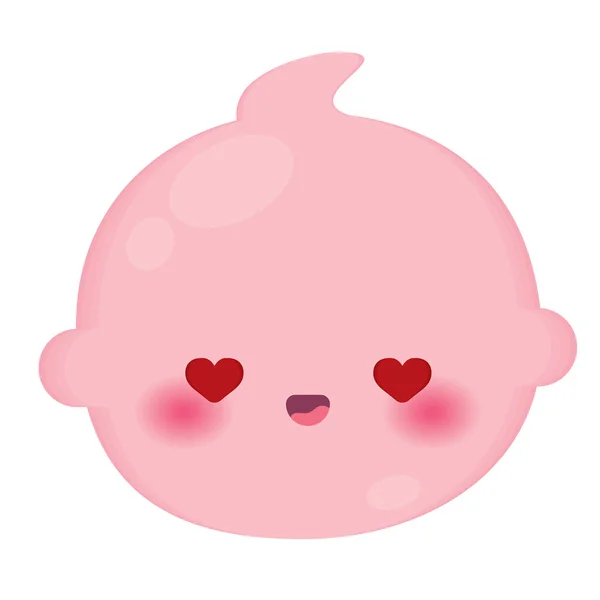 Isolato Colorato Carino Amore Bambino Emoji Icona Vettoriale Illustrazione — Vettoriale Stock