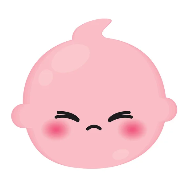 Μεμονωμένο Χρώμα Χαριτωμένο Ενοχλημένο Μωρό Emoji Εικονίδιο Διάνυσμα Εικονογράφηση — Διανυσματικό Αρχείο