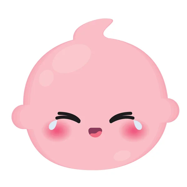 Μεμονωμένο Χρώμα Χαριτωμένο Ευτυχισμένη Μωρό Emoji Εικονίδιο Διάνυσμα Εικονογράφηση — Διανυσματικό Αρχείο