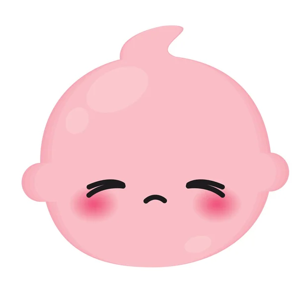 Isolado Colorido Bonito Triste Bebê Emoji Ícone Vector Ilustração — Vetor de Stock
