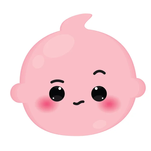 Μεμονωμένο Χρώμα Χαριτωμένο Σκεπτικιστικό Εικονίδιο Emoji Μωρό Διάνυσμα Εικονογράφηση — Διανυσματικό Αρχείο