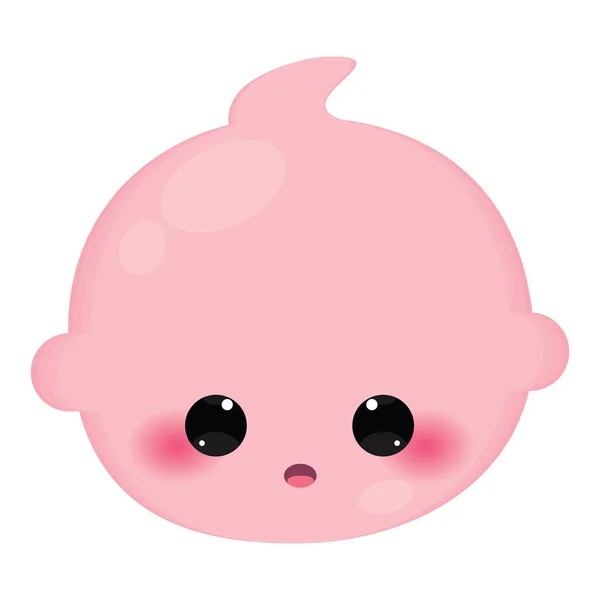 Isolerad Färgad Söt Ledsen Baby Emoji Ikon Vektor Illustration — Stock vektor