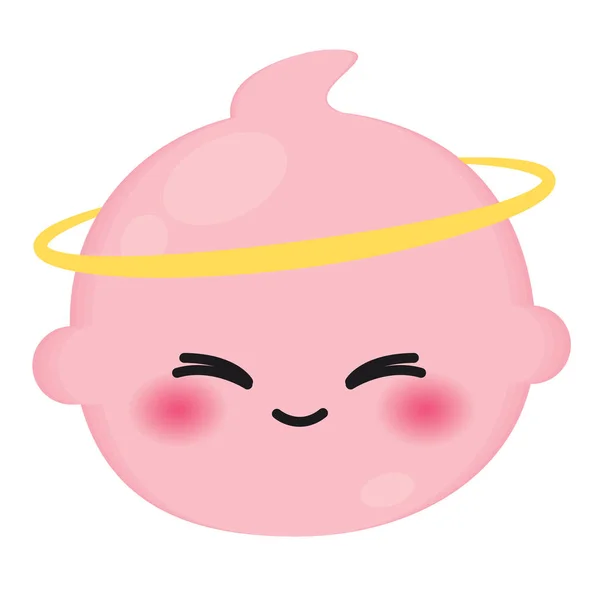 Isolated Cute Happy Baby Emoji Icon Vector Illustration — Stock Vector