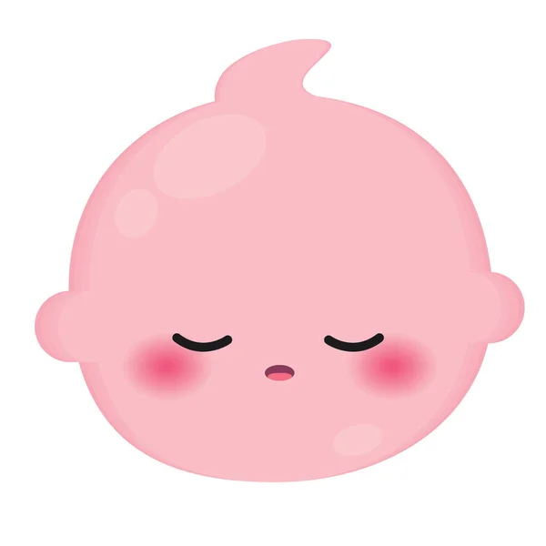 Isolated Colored Cute Sleepy Baby Emoji Icon Vector Illustration — Stock Vector