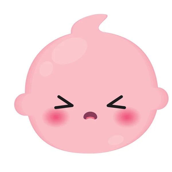 Elszigetelt Aranyos Dühös Baba Emoji Ikon Vektor Illusztráció — Stock Vector