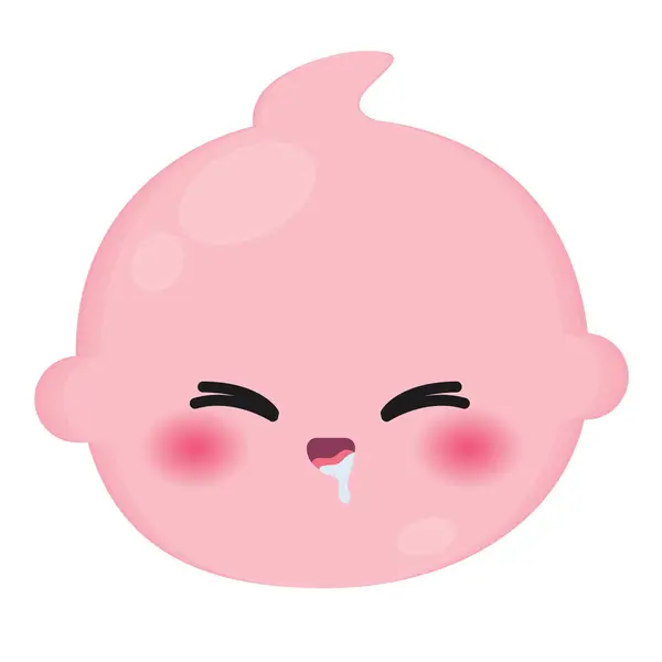 Isolado Bonito Feliz Bebê Emoji Ícone Vector Ilustração —  Vetores de Stock