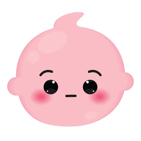 Isolerad Färgad Söt Förvånad Baby Emoji Ikon Vektor Illustration — Stock vektor