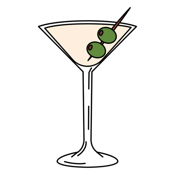 Isolato Colorato Tropicale Cocktail Schizzo Icona Vettoriale Illustrazione — Vettoriale Stock